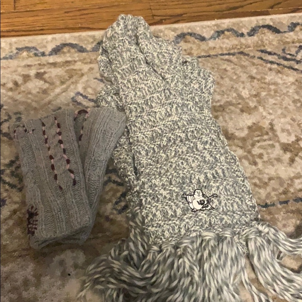 True Religion scarf and fingerless gloves
